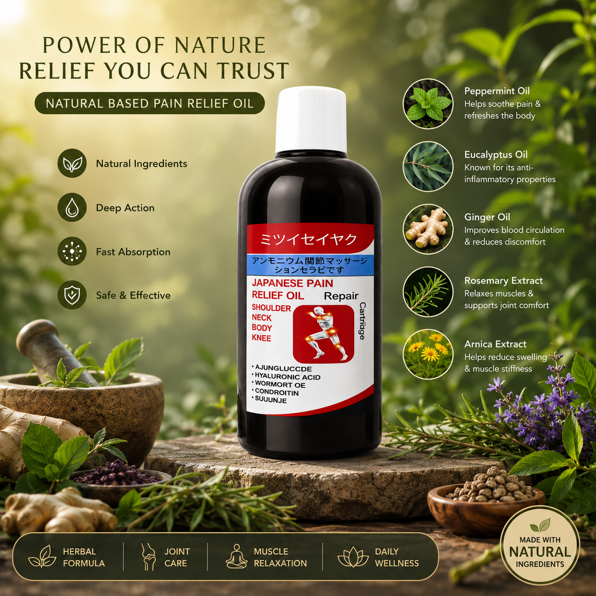 Japanese Pain Relief Oil - Buy 1 Get 1 Free